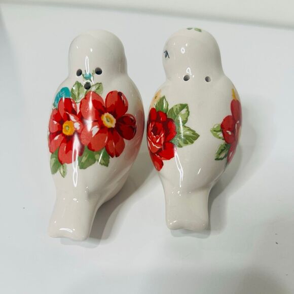 Pioneer Woman Bird Floral Salt and Pepper Shakers - Picture 3 of 4